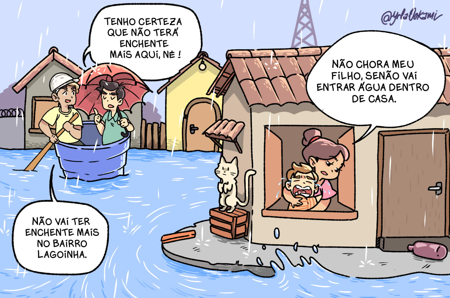 Basta uma Chuva Tímida de 3 mm para o Bairro Lagoinha Virar um Riacho