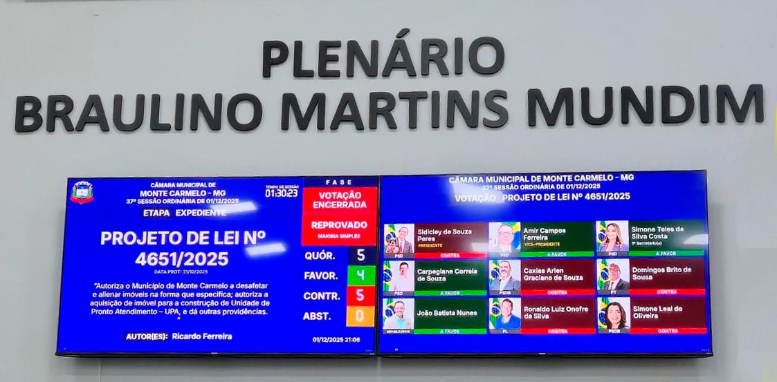Fonte: Rede Social Câmara de Vereadores