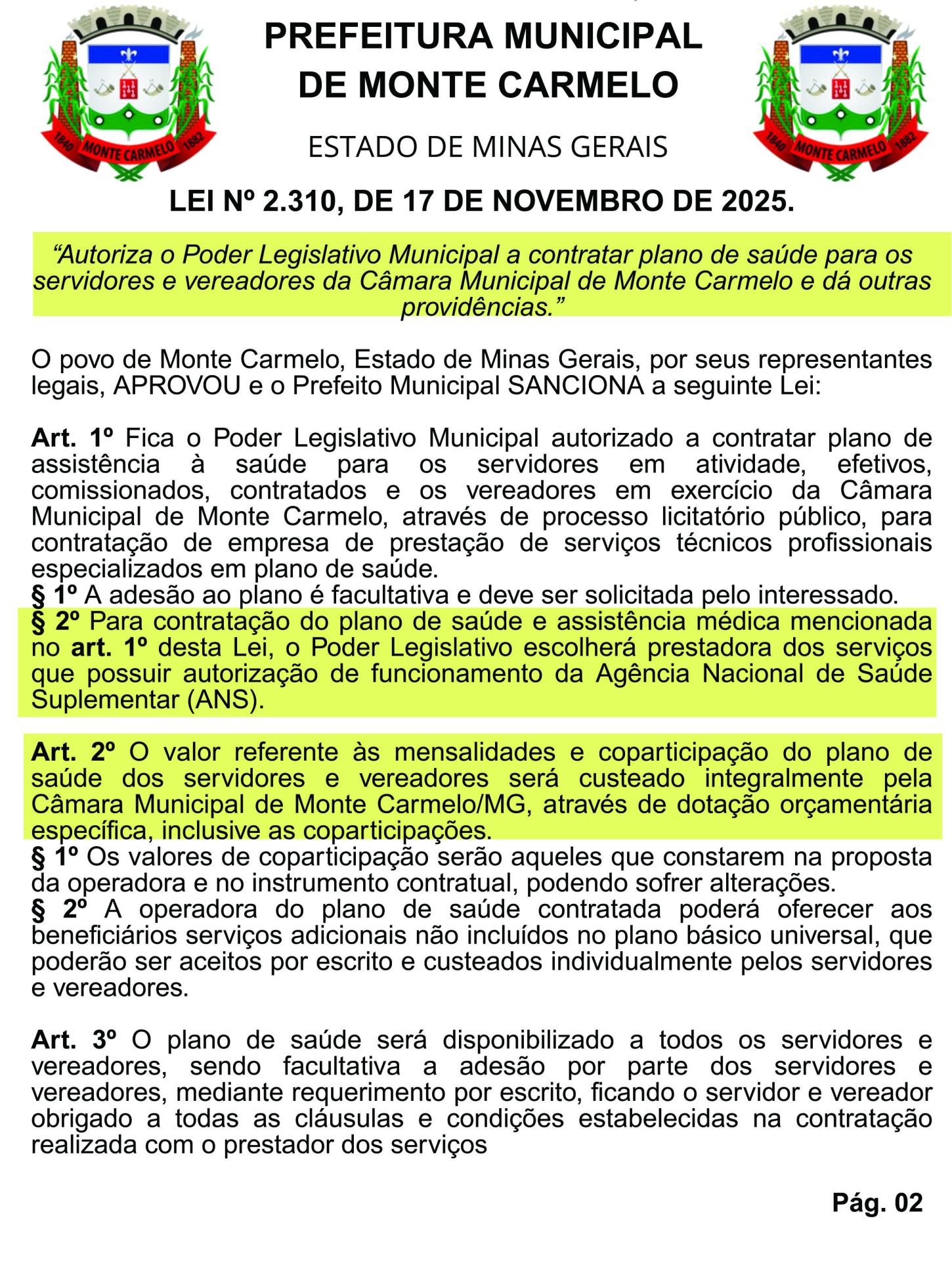 Fonte: Diario Oficial Prefeitura de Monte Carmelo