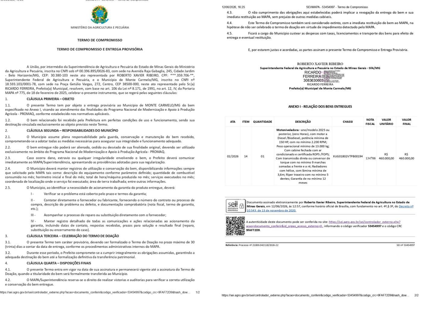 Responsável pela resposta: Coordenação de Execução Contratual e Fonte Registro Patrimonial - COER / SPOA