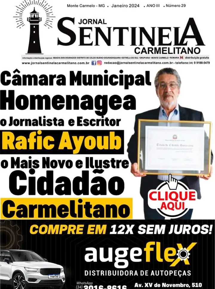 Câmara Municipal Homenagea o Jornalista  e Escritor Rafic Ayoub
